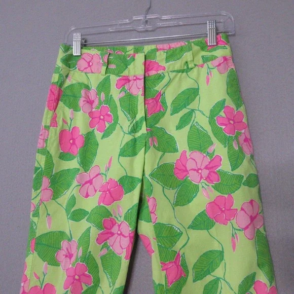 Vintage Lilly Pulitzer Pants Floral Pink Green - Picture 3 of 14